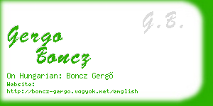 gergo boncz business card