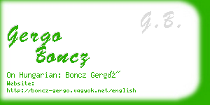 gergo boncz business card